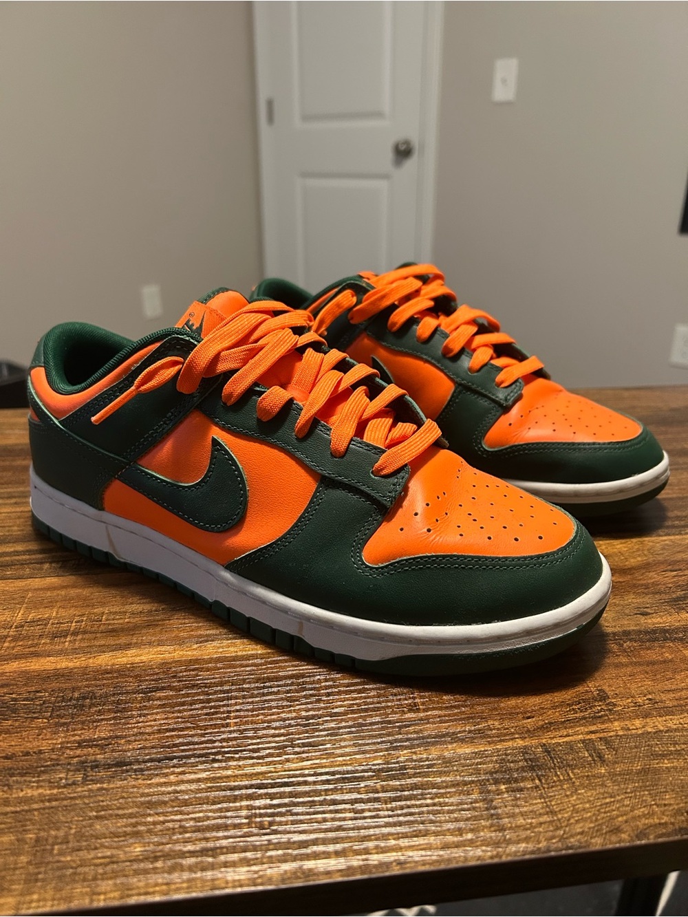 Nike Dunk Low — Orange and Dark Green Men's Sneakers